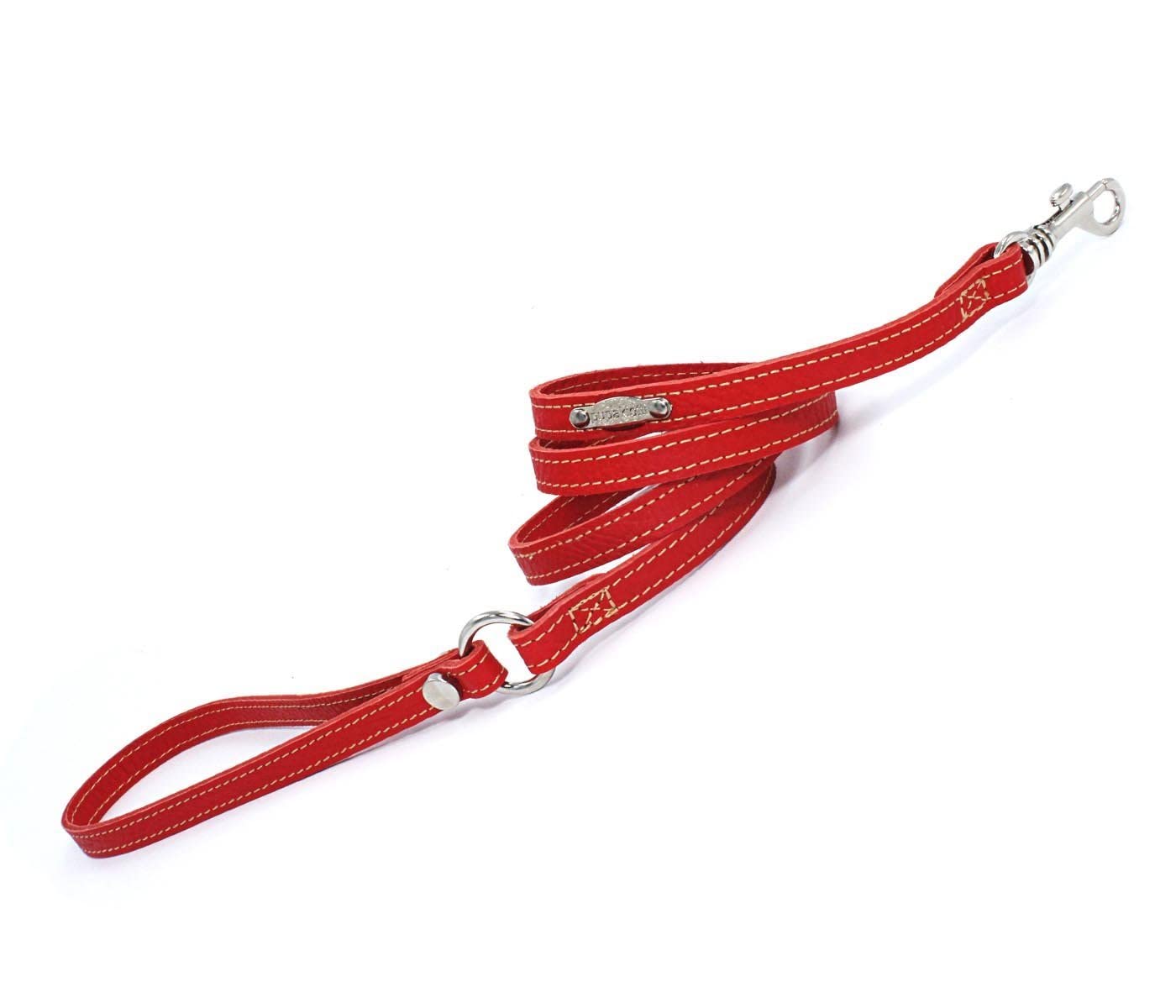 PUPAKIOTTI Basic - Guinzaglio para Perros de Piel auténtica, Correa para Perros de tamaño pequeño y Mediano, Hecho a Mano en Italia, Varios tamaños y Colores, Longitud 120 cm (Rojo, 12 mm)