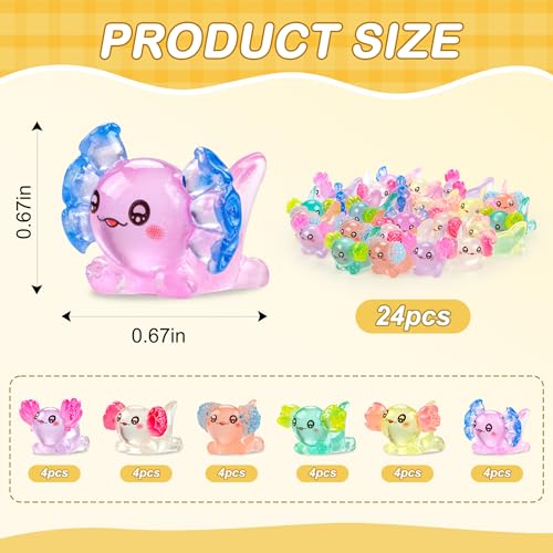 Image of FEXIA 30pcs Mini Resin Axolotl Figurine Mini Resin Animals to Hide Tiny Small Figures Glow in the Dark Luminous Charm Ornament for DIY Craft Garden Landscape Dollhouse Potted Plants Decorations