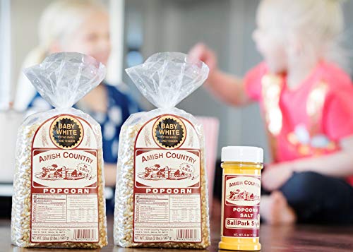 image for Amish Country Popcorn | Variety Bundles | 4 lb Baby White Popcorn Kern
