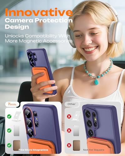 Image of TOCOL for Samsung Galaxy S26 Ultra Case, Compatible with Magsafe, Built-in Magnets, Drop Protection, Slim Translucent Matte for S26 Ultra Phone Case 6.9 inch (Midnight Purple)