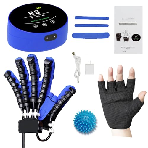 XNKLPY Guantes De RehabilitacióN RobóTicos Aparato De Fisioterapia para RehabilitacióN De La Rigidez De La Mano para HemiplejíA Accidente Cerebrovascular Artritis(Size:Mano Izquierda S,Color:B)