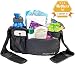 Universal Stroller Organizer By Maternity - Durable Spacious Stroller Accessory - Extra Long Straps, Fits All Strollers. Available in All Black or Black with a Pink Border.