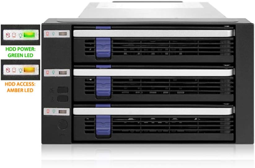 ICY DOCK 3 x 2.5”/3.5” SATA/SAS Hard Drive Backplane Cage in 2X External 5.25" Bay | FatCage MB153SP-B