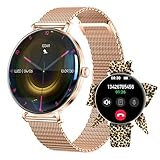 Marchio originale Forever Smartwatch Lucca SB-370 - Orologio da donna con app per chiamate, Sportivo, Accessorio femminile, Due cinturini, Motivo leopardato alla moda, Oro rosa, Orologio da polso