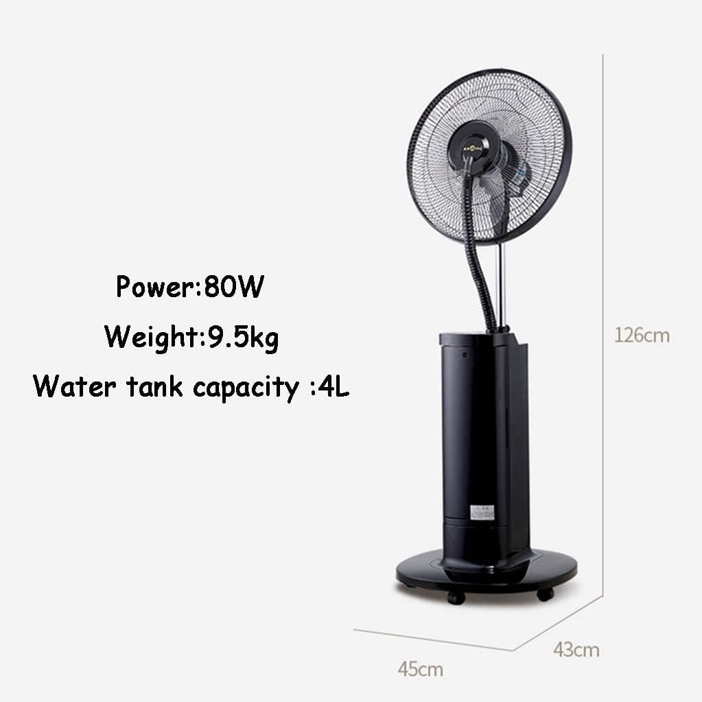 Pedestal Tower Fan Misting Fan with Oscillating Cooling Mist LED Display Silent Negative Ion Humidifier for Home Office Mobile Atomization Fan in Black