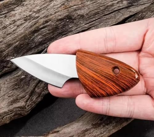Image of Wizbiz Mini EDC Paring Knife with Wooden Handle & Sheath | Stainless Steel Sharp Blade | Fruit & Vegetable Peeling Knife | Kitchen, Travel Utility Knife