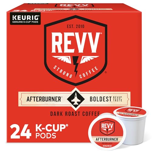 REVV Afterburner, Single-Serve Keurig K-Cup Pods, Dark Roast Coffee Pods, 96 Count