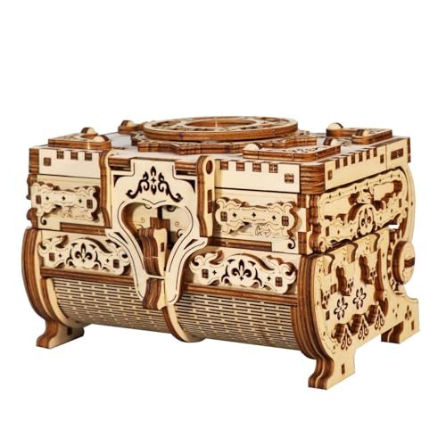 MUSIC PARK 3D Holzpuzzle Erwachsene Basteln Modellbausatz Schmuckkasten Retro Holz Mehrschicht Aufbewahrung Hobbies Geburtstags Frauen 14+
