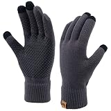 ViGrace Winter Touchscreen Gloves for Men & Women with 3 Fingers Dual-layer Touch Screen Warm Lined