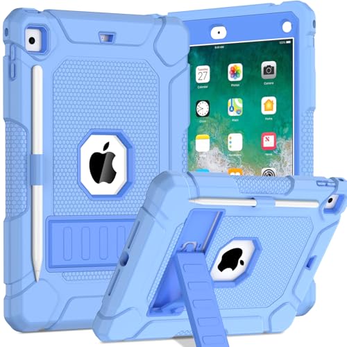 Étui iPad 9,7 pouces bleu anti-chute idéal pour le travail nomade et les enfants