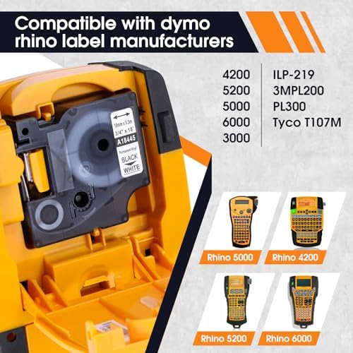 Replace for Dymo Rhino 4200 5200 Labels 18445 Permanent Polyester Refills - 1