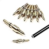 Huntingdoor 100 Grain Screw-in Field Points 5/16'' Replacement Target Practice Arrow Tips for DIY Arrow Archery Arrowhead 12/24 Pack