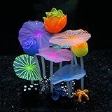SLOME Aquarium Glowing Lotus Decorations - Fish Tank Decoration Silicone Ornament, Eco-Friendly for Freshwater Saltwater Aquarium Betta Fish Decorations ...