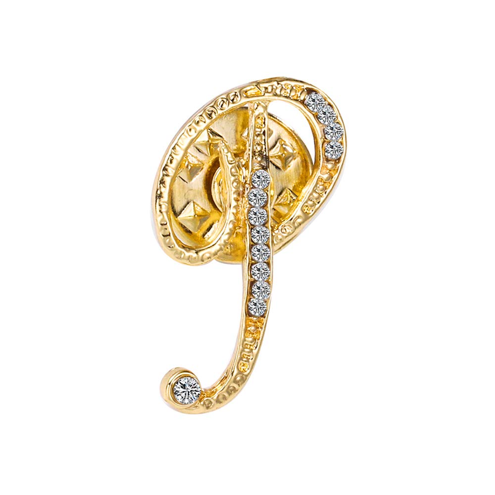 Initial Letter Brooch Pin Small Lapel Pin Tie Tack Name Personalized Gifts for Women Men Gold A-Z