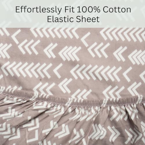 Image of Amazon Brand - Umi Cotton Elastic Fitted Bedsheet, King Size 78x72 Inches, Elastic Fit Bed Sheet, 10 Inch Deep Pocket, Soft Breathable Bedding, Durable Easy Care, with Pillow Cover-Linear Luxe