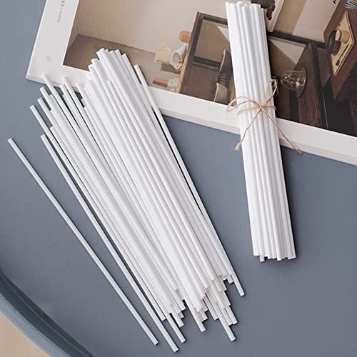 100 Pieces Fiber Reed Diffuser Sticks 21Cm*3Mm Replacement Refill Sticks For Aroma Fragrance Bathroom Deodorant (White) #TOP1
