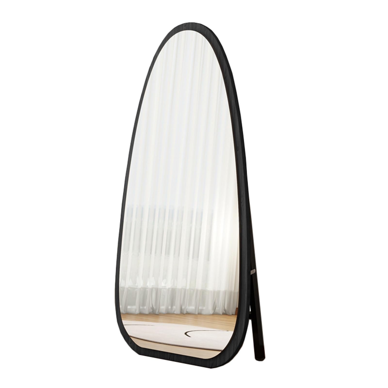 FGXHHS Mirror Shaving Mirrors Full Length with Bracket Ornate Frame for Farmhouse Entryway Hallway Bathroom(Black,75x160 cm)