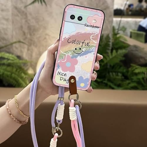 Phone Case Compatible with Google Pixel 8A, Waterproof Necklace Soft case Durable Diagonal Anti-dust Silicone Full wrap Dirt-res