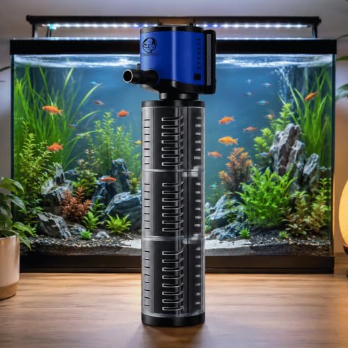 Image of Foodie Puppies Aquarium Internal Sponge Filter Pump (JQF-1000F /14W) for Fish Tanks | ABS Plastic Submersible Silent Aquarium Filter with Efficient Water Filtration, Low Noise Design for Freshwater