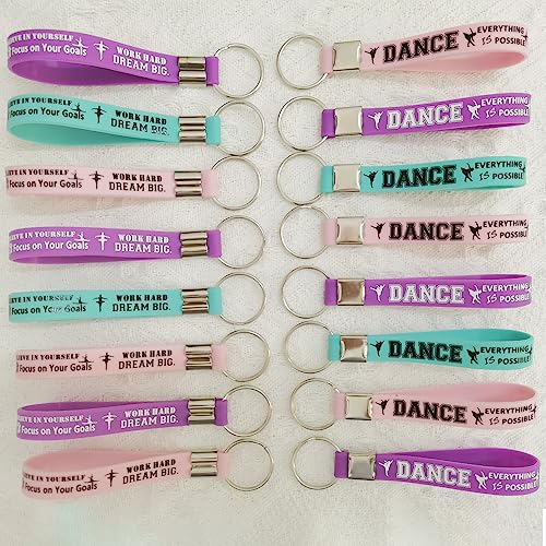 BignzwUra 24PCS Ballet Dance Themed Party Rubber Keychains - Dacing/Dance Movements Ballerina First 21st Birthday Party Favors Supplies Decorations Goodie Bag Favor Stuffers Silicone Keychains by BignzwUra - Used condition - US$11.47