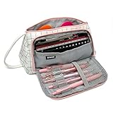 allydrew Large Capacity Pencil Case, Portable Pencil Pouch for Stationery Office Supplies, Pink & White