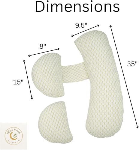 Miniatura 4 de Almohada de apoyo de espalda para embarazo, cojín de algodón transpirable para comodidad prenatal y posparto  Funda lavable, alivio de la espalda