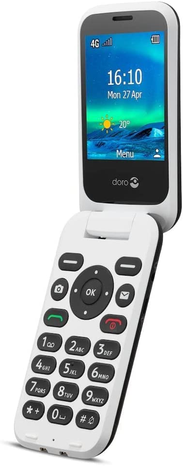 Doro 6821 4G Flip-mobil för Seniorer med Kamera och Assistansknapp