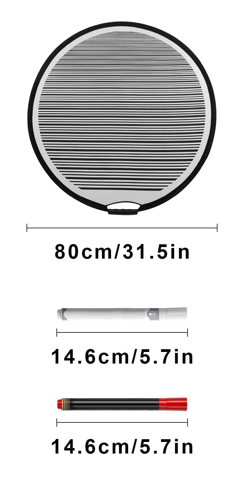 Riflettore per Ammaccature Auto, 80 cm Riflettore Delle Ammaccatura, Riflettore di ammaccature, Riflettore per Ammaccature Auto, dotato di due penne per olio per il test delle ammaccature delle auto