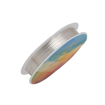 25M 0.2mm Jewellery Wire, Silver Beading Wire, Fade-Resistant Copper Wire for Jewellery Making, Copper Craft Tarnish Resistant Beading, for Jewelry Making and DIY CraftingBright Silver