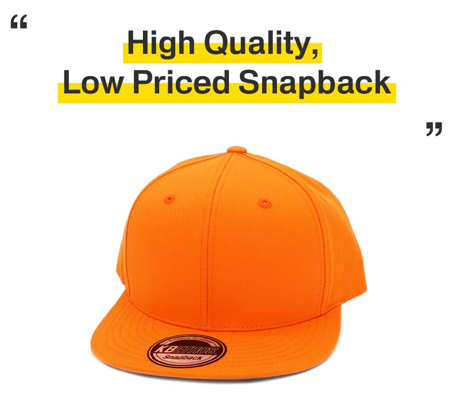 Image of KBETHOS Classic Snapback Hat Blank Cap Underbrim Cotton Wool Blend Flat Visor Adjustable Unisex