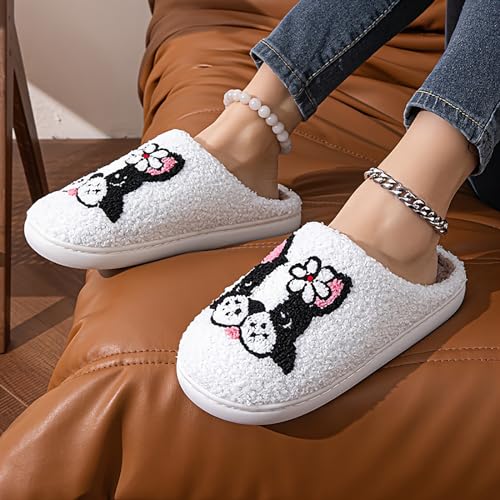 Image of Women's Men's Cute Frog Slippers Fuzzy Memory Foam Kawaii Cartoon Animal Slippers Winter Warm Fluffy Shoes