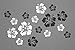 WANDfee Wandtattoo Hibiskus Blumen Hibiskusblüten FARBWUNSCH Wandaufkleber Fliesenaufkleber schwarz weiss