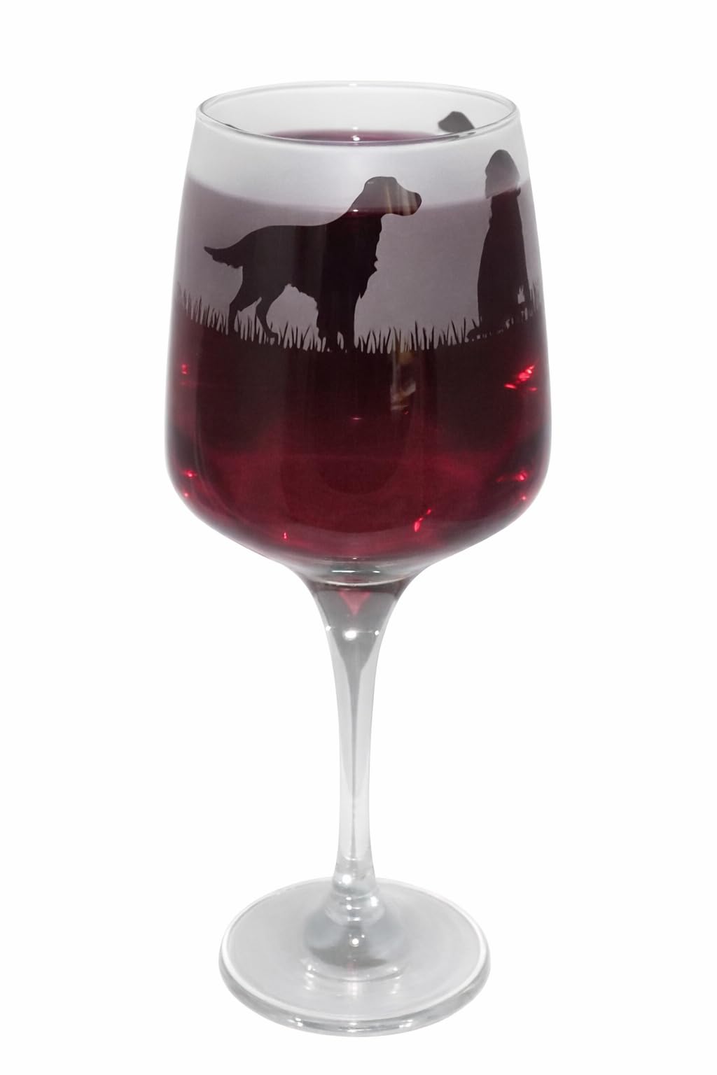 Beautiful 'English Setter' Hand Etched Stemmed Wine Glass - Lovely English Setter Owner Gift!