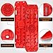 OULEME Off-Road Traction Boards with Jack Lift Base, Recovery Board for Sand, Mud, and Snow Tracks - Tire Traction Pads for RV Truck Jeep SUV (Red)