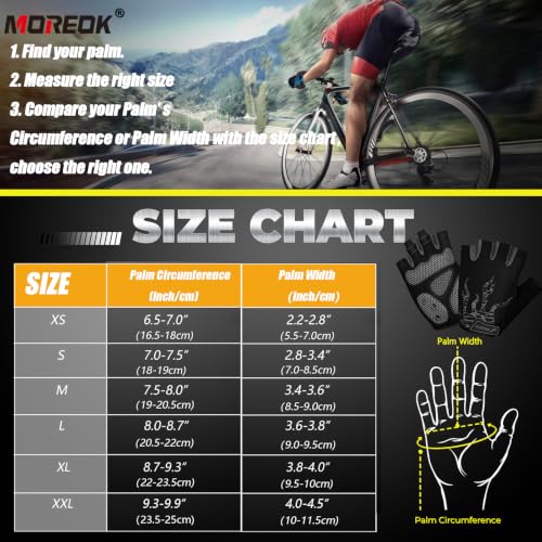 Image of MOREOK Shock-Absorbing Breathable Biking Cycling Gloves Half Finger Outdoor Sport Bicycle Gloves Mountain Road Bike Riding Gloves for Men and Women