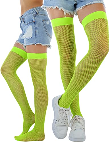ToBeInStyle Women's Diamond Large and Fine Fence Net Fishnet Nylon Thigh High
