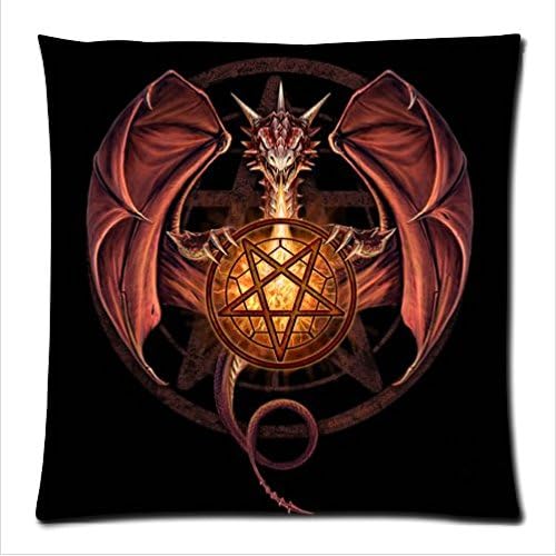 custom evil Satan soft pattern Satin bolster case pillowcase,pillow cases 18"(W)x18"(L)two side