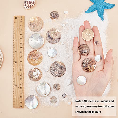 SUNNYCLUE 1 Box 60Pcs Natural Flat Round Seashells Pendant Mussel Shell Coin Drop Charm Beads 9mm/15mm/20mm/25mm/30mm/35mm Jewelry Making Supplies for Necklace Bracelet Earring Home Decoration - Image 4