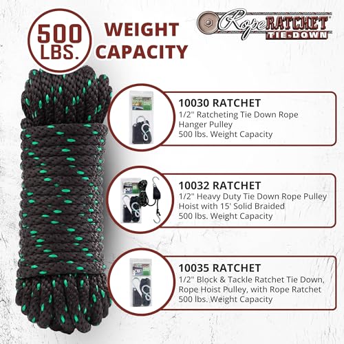 Trinquete de cuerda para asegurar equipaje en techos y camping con soga de 50 pies 5