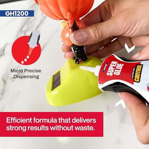 GH1200 Precision Control Super Glue Gel, 6G X 2 Pcs Superglue Gel Strong Multipack Bonds In Seconds - Ultimate Micro-Dispensing For No-Mess Repairs, Non-Drip Ca Glue - 5