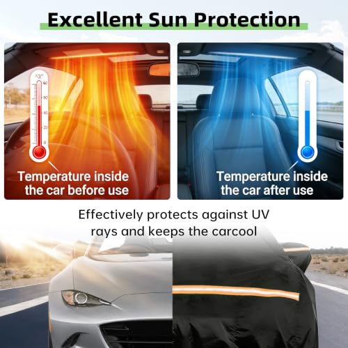 Image of Car Cover for Mazda MX-5 Miata 1989-2025,All-Weather Heavy Duty MX5 car Cover,Outdoor Full Exterior Cover for Dust, Rain, Snow & UV Protection, with Door Access Zipper