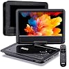SUNPIN Tragbarer DVD-Player Auto mit 9,5 Zoll HD Schwenkbaren Bildschirm, Stereo-Lautsprecher&Dual-Kopfhörer-Buchse…