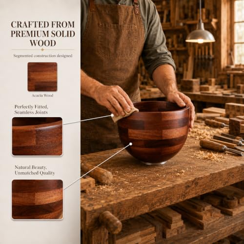 Tazón de Mezcla de Madera Acacia 5 Qt Elnilata miniatura 4