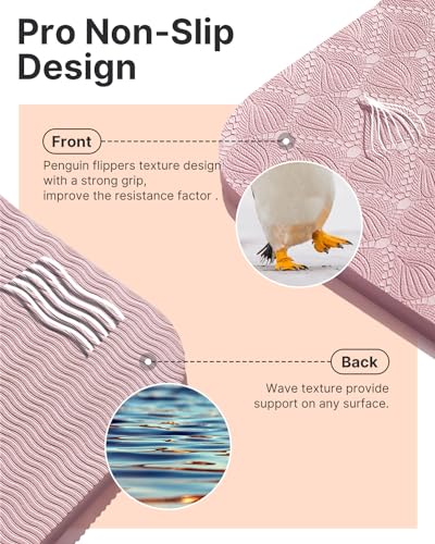 YOTTOY Tapete de ioga espesso para treino em casa, 182 x 81 x 1/7,6 cm, antiderrapante, para exercíc