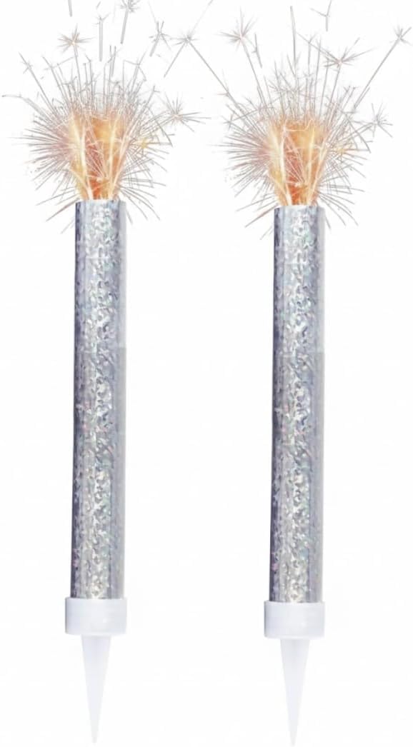 Ice Fountain Cake Sparkler Candles Birthday Cake Topper Firework Candles 15cm Indoor Sparkler Wedding Anniversary Party Decoration Colourful Cake Candles (Pink, 4 PCS) — view 7
