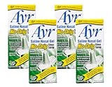 Ayr Saline Nasal Gel, No-Drip Sinus spray 0.75 fl oz (Quantity of 4)