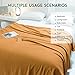AmyHomie Cooling Waffle Blanket King Size, 100% Rayon Derived from Bamboo, Cool Summer Blanket for Hot Sleepers Soft Comfy Lightweight Blankets for All Seasons (Orange Yellow, 108×90in)