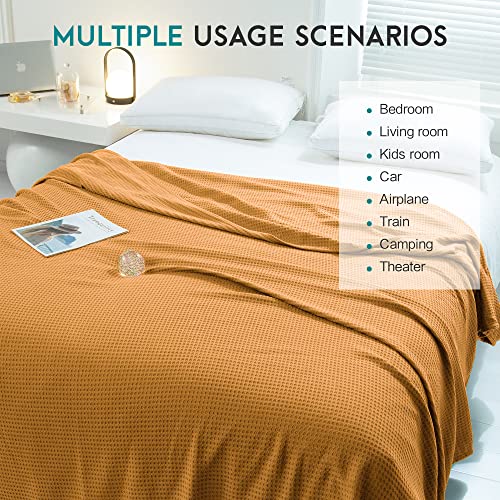Image of AmyHomie Cooling Waffle Blanket King Size, 100% Rayon Derived from Bamboo