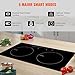 VEVOR Electric Cooktop, 2 Burners, 24'' Induction Stove Top, Built-in Magnetic Cooktop 1800W, 9 Heating Level Multifunctional Burner, LED Touch Screen w/Child Lock & Over-Temperature Protection