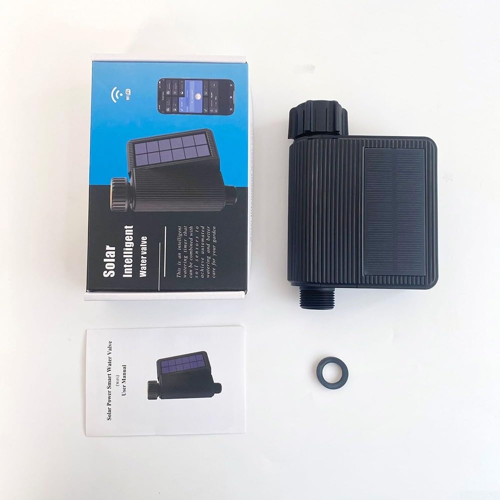 Temporizador de agua WiFi inteligente, válvula de agua de riego de jardín automática solar para Tuya Smart, sistema controlador de riego para césped y patio